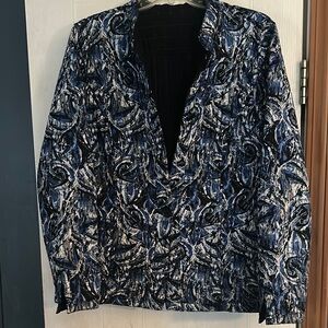 Elegant Blue and Black Women's Blazer